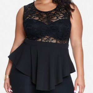 Fashion to Figure Lace Peplum Tank